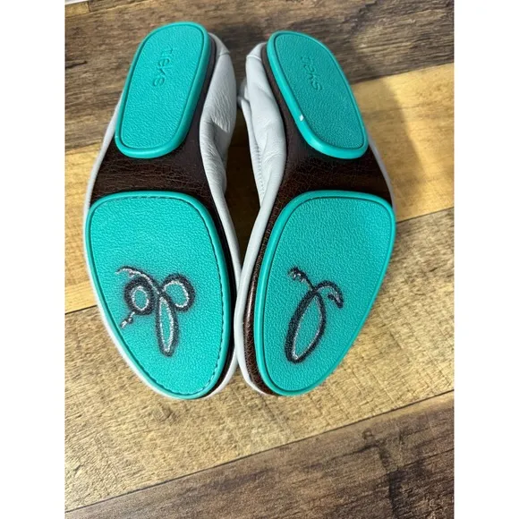 Tieks by Gavrieli Ballet Flats Leather Cool Gray Sz 8 Foldable Comfort Shoes