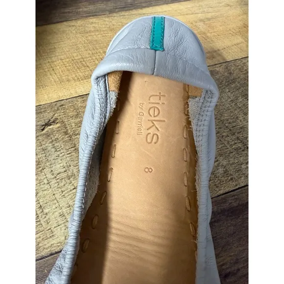 Tieks by Gavrieli Ballet Flats Leather Cool Gray Sz 8 Foldable Comfort Shoes