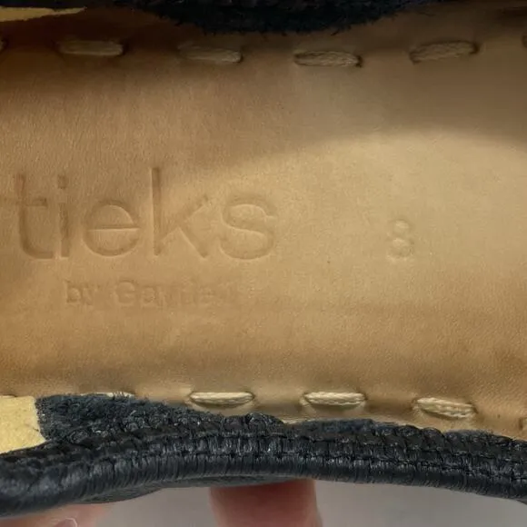Tieks by Gavrieli Black Leather Ballet Flats Foldable Shoes Womens Size 8