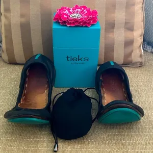 TIEKS by GAVRIELI Matte Black Ballet Flats Project Rehab Foldable Travel 9