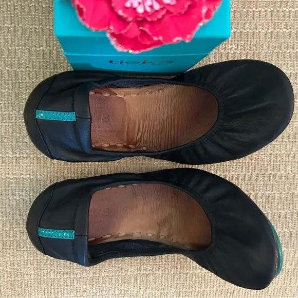 TIEKS by GAVRIELI Matte Black Ballet Flats Project Rehab Foldable Travel 9