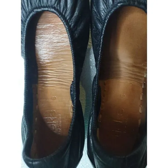 Tieks By Gavrieli Matte Black Leather Ballet Flats Size 8