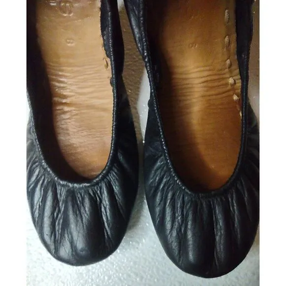 Tieks By Gavrieli Matte Black Leather Ballet Flats Size 8