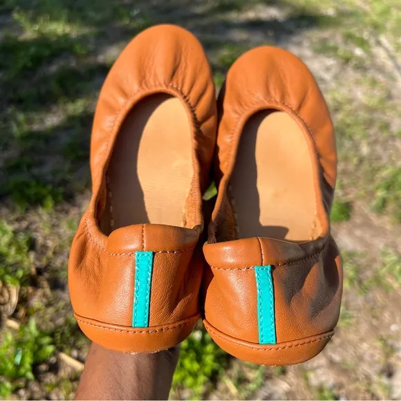 Tieks By Gavrieli Matte California Foldable Leather Ballet Flats in Brown Orange