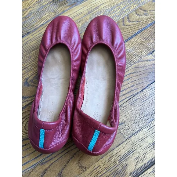 TIEKS BY GAVRIELI Red Foldable Flats Size 11 Women’s Leather Shoes