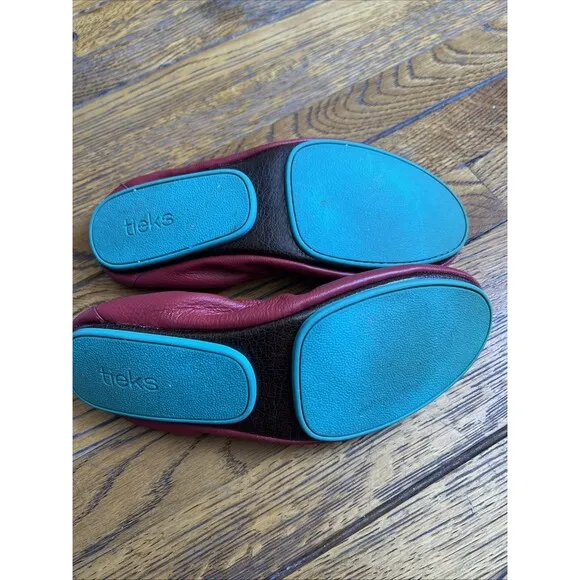 TIEKS BY GAVRIELI Red Foldable Flats Size 11 Women’s Leather Shoes
