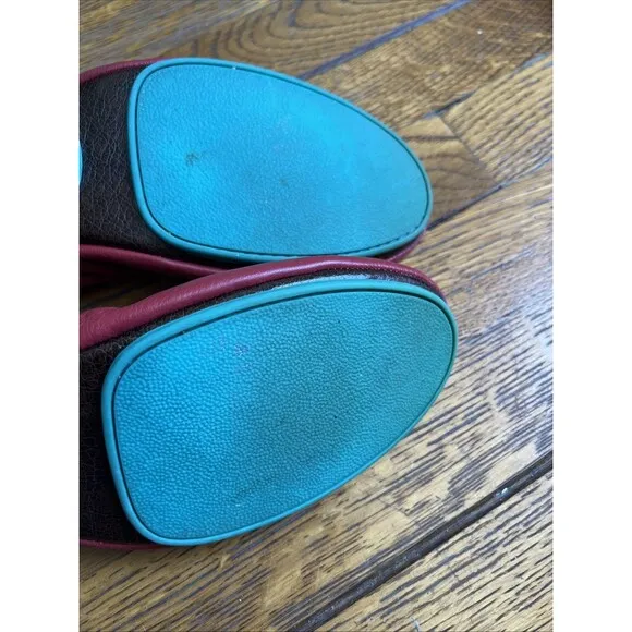 TIEKS BY GAVRIELI Red Foldable Flats Size 11 Women’s Leather Shoes