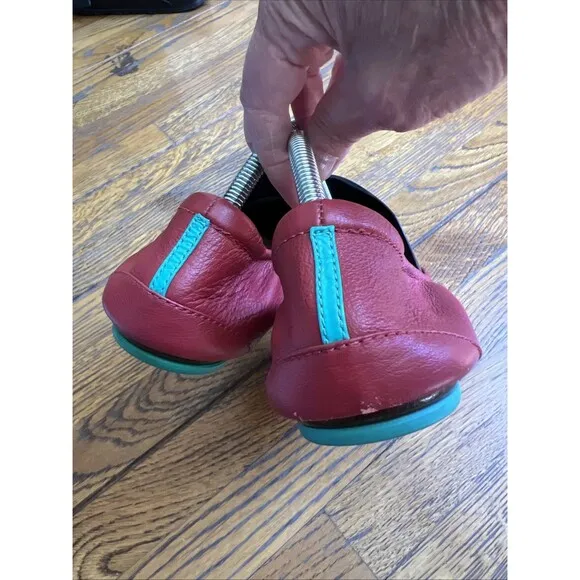 TIEKS BY GAVRIELI Red Foldable Flats Size 11 Women’s Leather Shoes