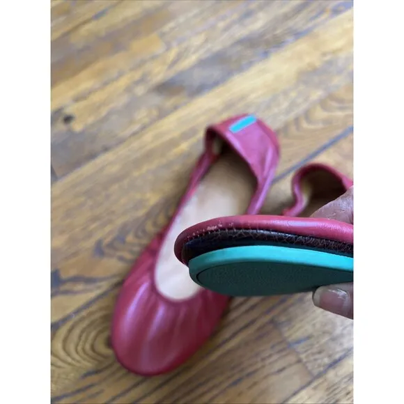 TIEKS BY GAVRIELI Red Foldable Flats Size 11 Women’s Leather Shoes