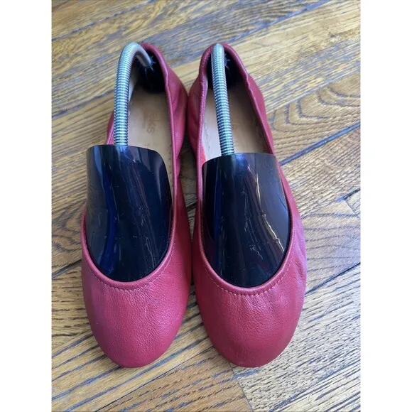 TIEKS BY GAVRIELI Red Foldable Flats Size 11 Women’s Leather Shoes