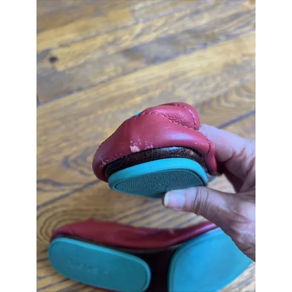 TIEKS BY GAVRIELI Red Foldable Flats Size 11 Women’s Leather Shoes