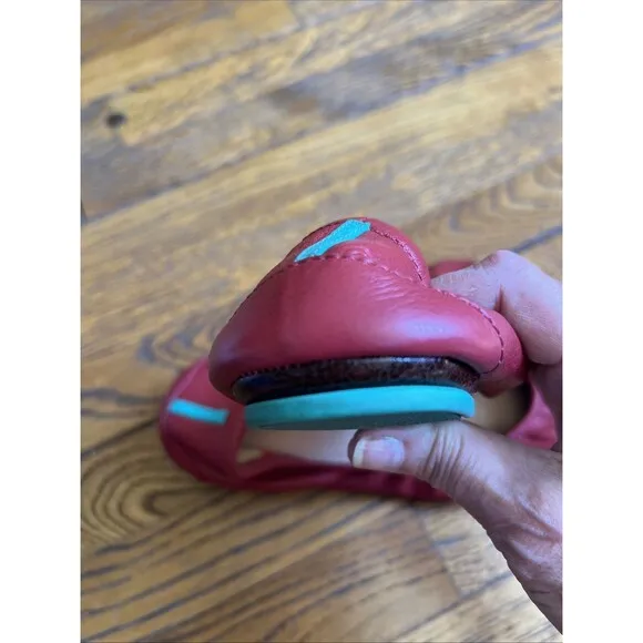 TIEKS BY GAVRIELI Red Foldable Flats Size 11 Women’s Leather Shoes