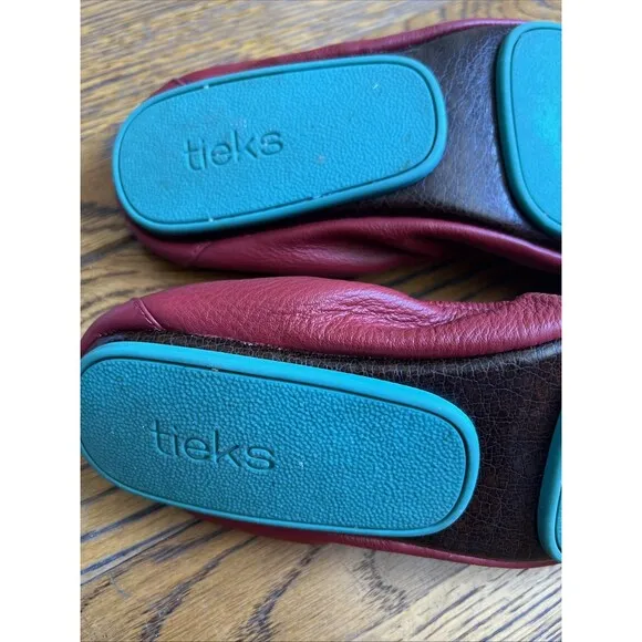 TIEKS BY GAVRIELI Red Foldable Flats Size 11 Women’s Leather Shoes
