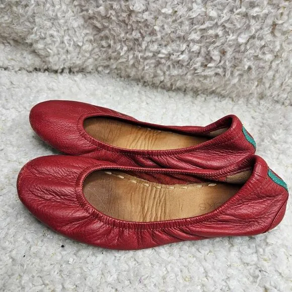 Tieks by Gavrieli Red Leather Foldable Ballet Flats Size‎ 7