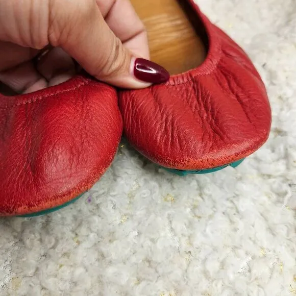 Tieks by Gavrieli Red Leather Foldable Ballet Flats Size‎ 7