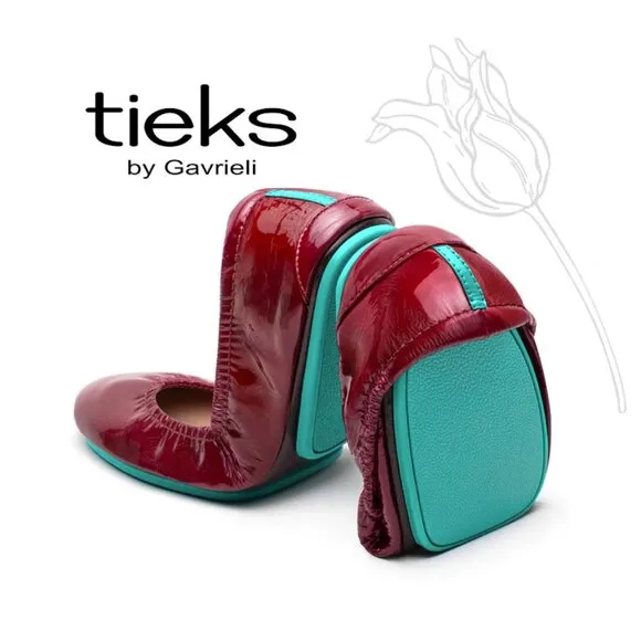 Tieks By Gavrieli Ruby Red Patent Leather Foldable Ballet Fats