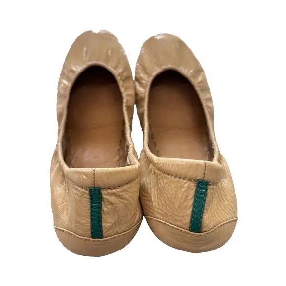 Tieks By Gavrieli Shoes Womens 8 Beige Leather Ballet Flats Foldable Round Toe