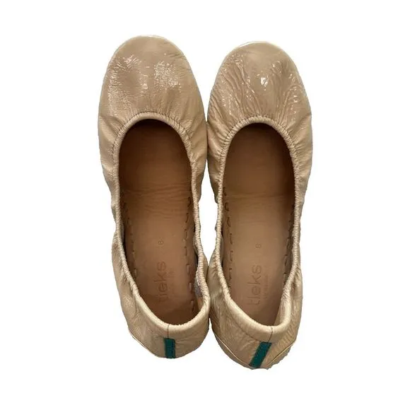 Tieks By Gavrieli Shoes Womens 8 Beige Leather Ballet Flats Foldable Round Toe