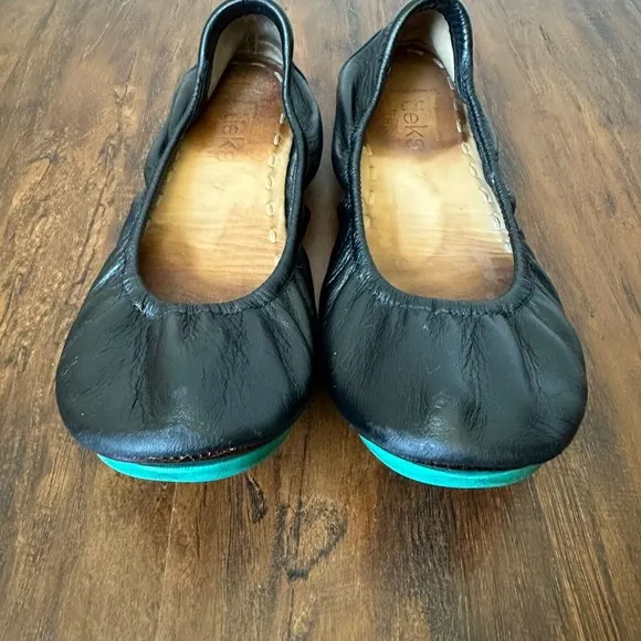 TIEKS by Gavrieli Slip-On Ballet Flats in Black Leather Foldable