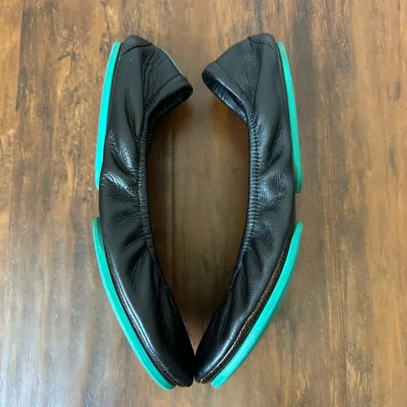 TIEKS by Gavrieli Slip-On Ballet Flats in Black Leather Foldable