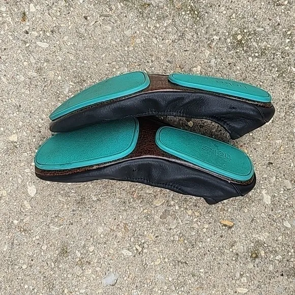 TIEKS by Gavrieli Slip-On Ballet Flats Shoes Black Leather Flat black leather 7