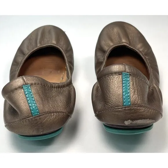 TIEKS by Gavrieli Womens US 8 Metallic Bronze Ballet FLATS Foldable Shoes READ