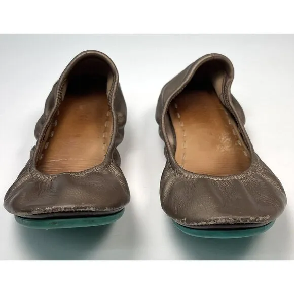 TIEKS by Gavrieli Womens US 8 Metallic Bronze Ballet FLATS Foldable Shoes READ