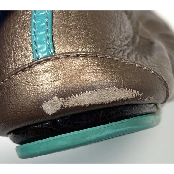 TIEKS by Gavrieli Womens US 8 Metallic Bronze Ballet FLATS Foldable Shoes READ