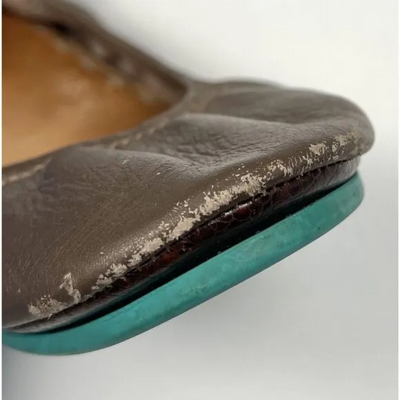 TIEKS by Gavrieli Womens US 8 Metallic Bronze Ballet FLATS Foldable Shoes READ