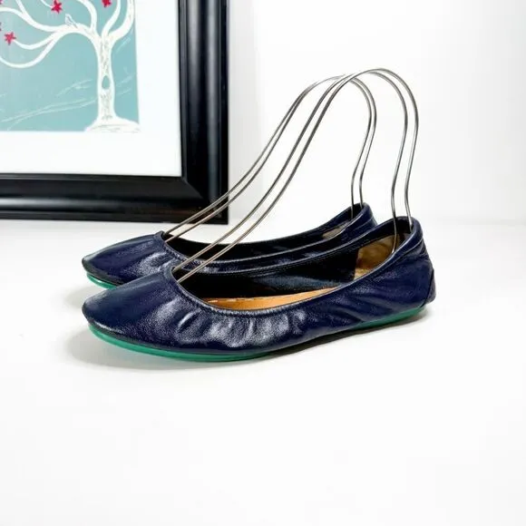 Tieks by Gavrieli Women's Navy Blue Leather Ballet Flats Size 8