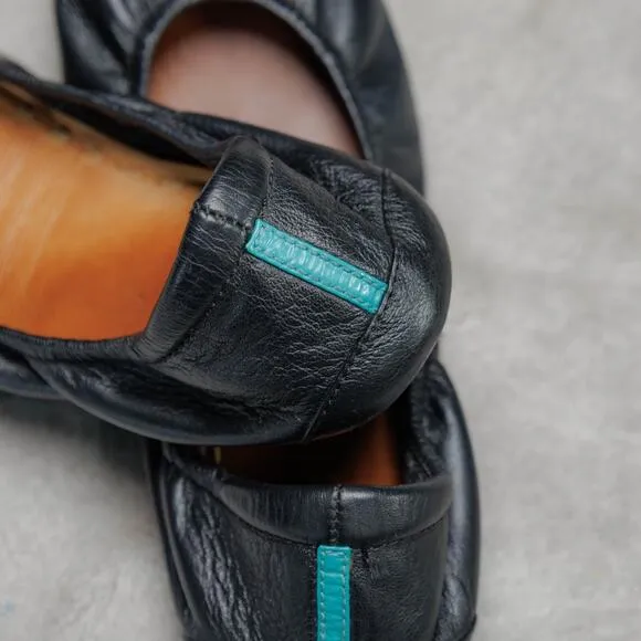 Tieks By Gavrielli Matte Black Leather Foldable Travel Ballet Flats Womens 8