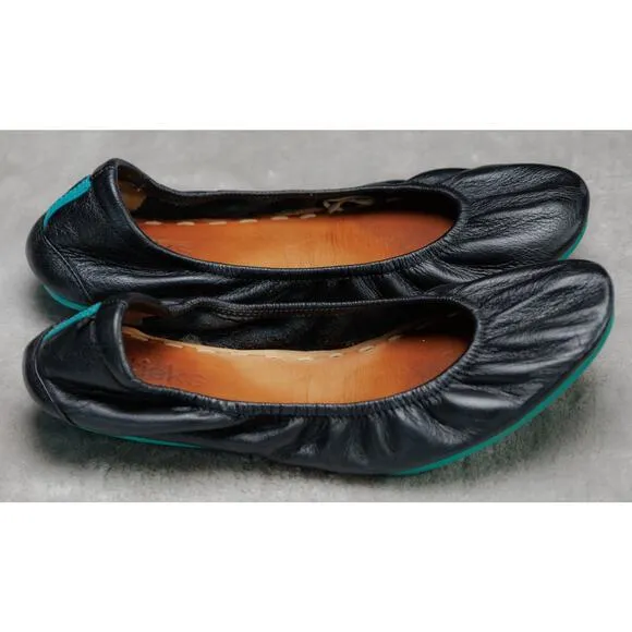 Tieks By Gavrielli Matte Black Leather Foldable Travel Ballet Flats Womens 8