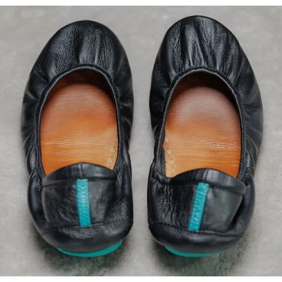 Tieks By Gavrielli Matte Black Leather Foldable Travel Ballet Flats Womens 8