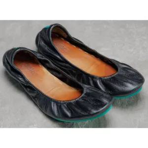 Tieks By Gavrielli Matte Black Leather Foldable Travel Ballet Flats Womens 8