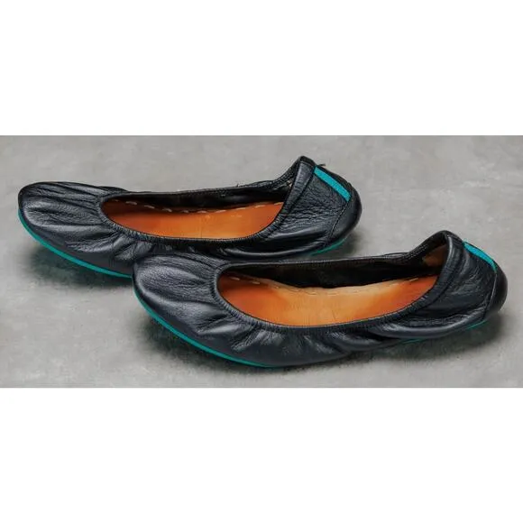Tieks By Gavrielli Matte Black Leather Foldable Travel Ballet Flats Womens 8