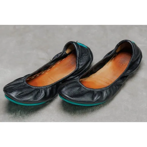Tieks By Gavrielli Matte Black Leather Foldable Travel Ballet Flats Womens 8