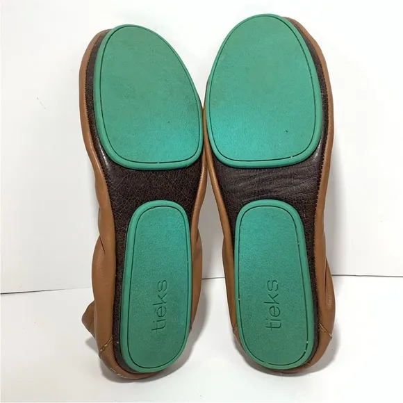 Tieks Chestnut Leather Flats Women’s Size 8Handcrafted Used Condition