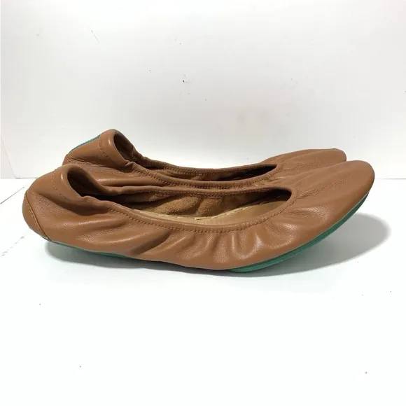 Tieks Chestnut Leather Flats Women’s Size 8Handcrafted Used Condition