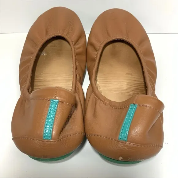 Tieks Chestnut Leather Flats Women’s Size 8Handcrafted Used Condition
