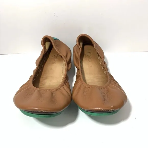 Tieks Chestnut Leather Flats Women’s Size 8Handcrafted Used Condition