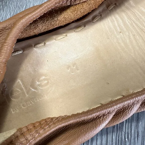 Tieks Chestnut Tan Leather Ballet Flats Womens 11 Foldable Comfort Slip On