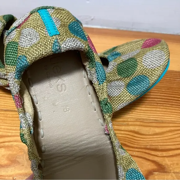 Tieks Echo Park Polka Dot Vegan Flats Shoes Like New Size 8