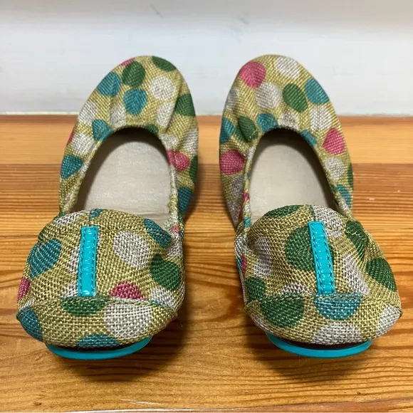 Tieks Echo Park Polka Dot Vegan Flats Shoes Like New Size 8