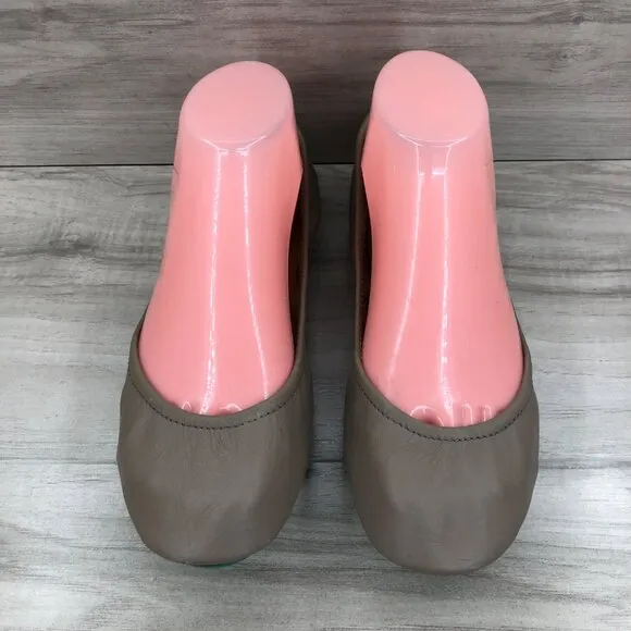 Tieks Flats Womens 8 Taupe Brown Leather Ballet Foldable