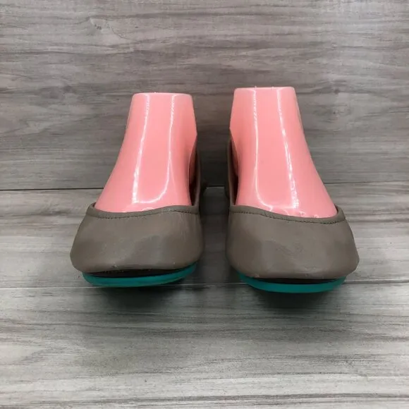 Tieks Flats Womens 8 Taupe Brown Leather Ballet Foldable