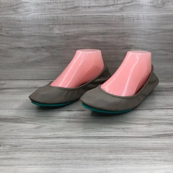 Tieks Flats Womens 8 Taupe Brown Leather Ballet Foldable