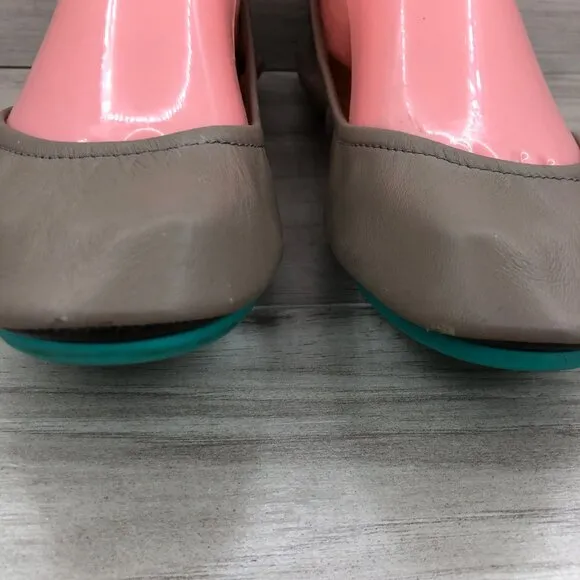 Tieks Flats Womens 8 Taupe Brown Leather Ballet Foldable