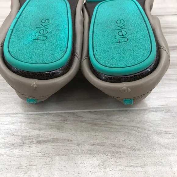 Tieks Flats Womens 8 Taupe Brown Leather Ballet Foldable