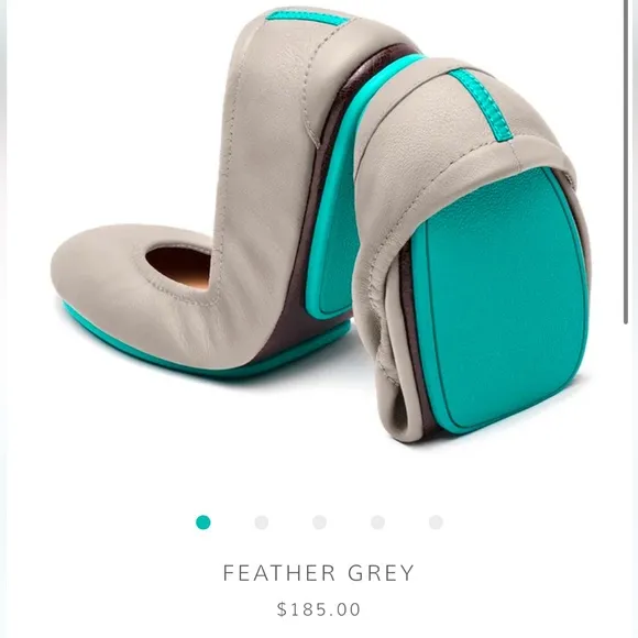 TIEKS FOLDABLE BALLET FLATS FEATHER GREY