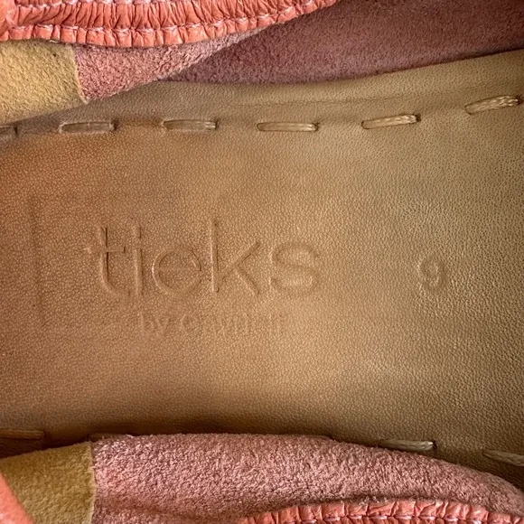 Tieks Foldable Leather Ballet Flats Size 9 Peach Poppy Orange Preppy Summer